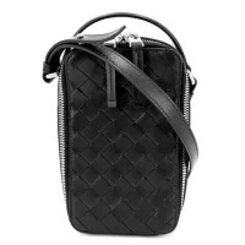 Bottega Veneta Intrecciato Getaway Phone Pouch 2Way Crossbody Black